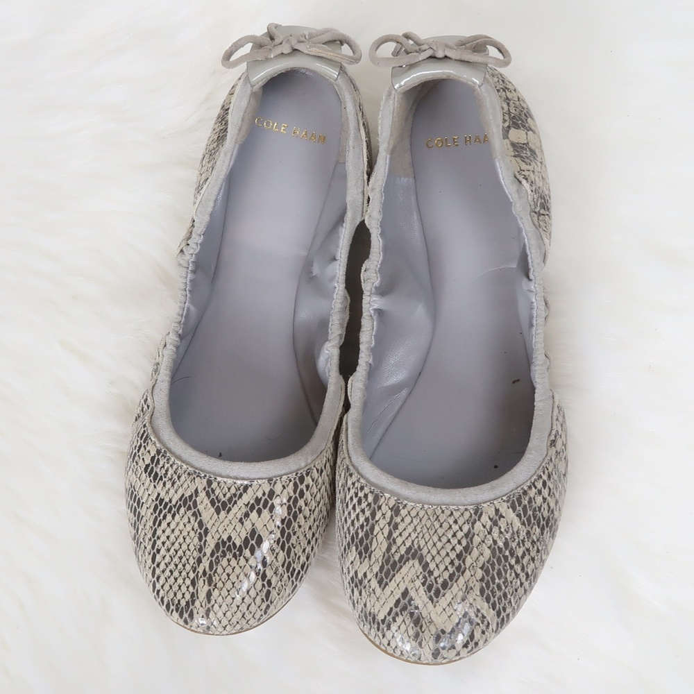Cole Haan Ashlyn Snakeskin Embossed Ballet Flats 7